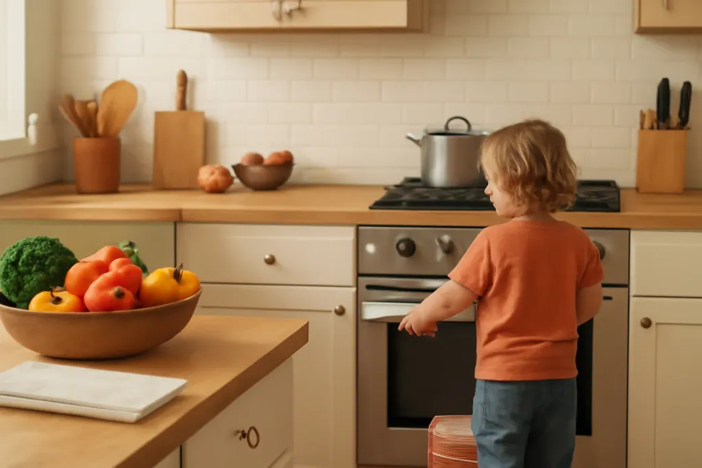 Photo illustrating childproof a kitchen