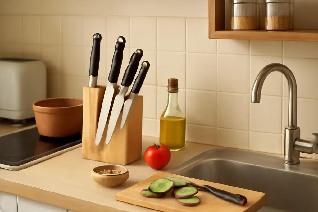 A second photo showing a related step or detail for knife storage for small kitchens