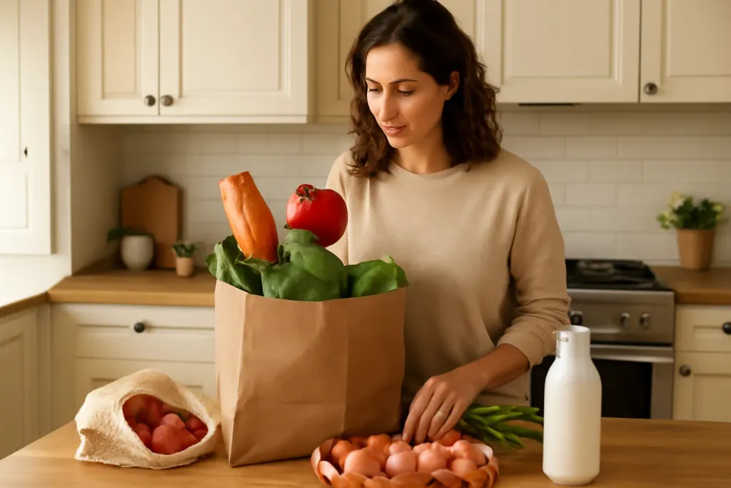 A second photo showing a related step or detail for organize fridge family of four