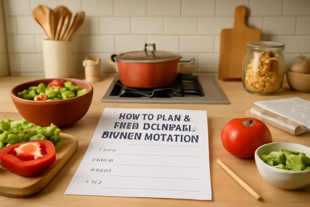 Photo illustrating weekly dinner rotation plan