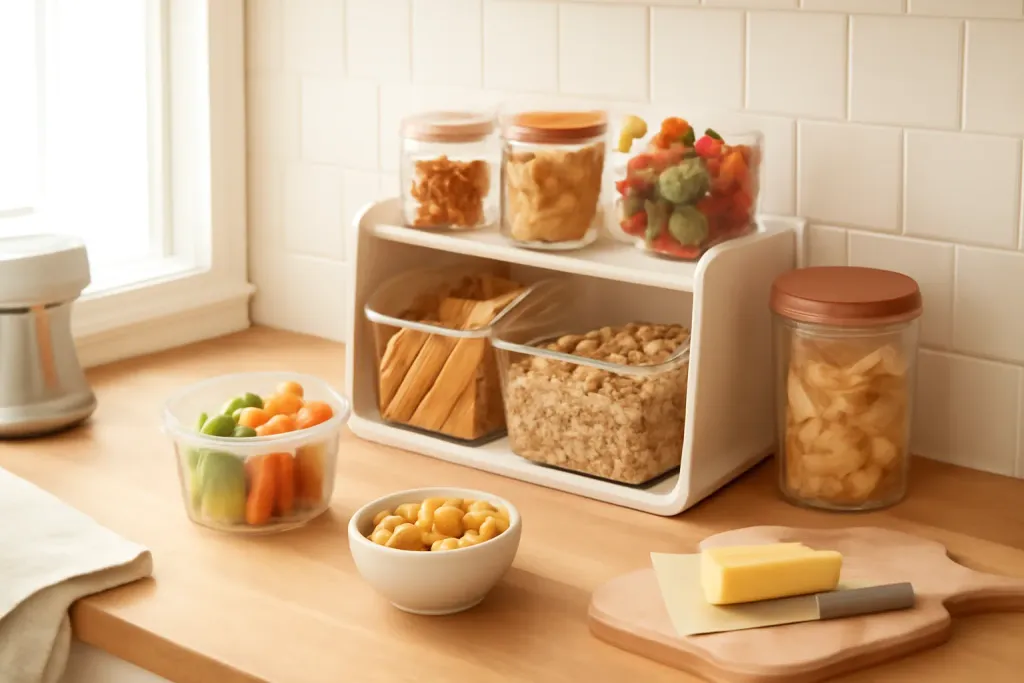 A second photo showing a related step or detail for kids snack station kitchen