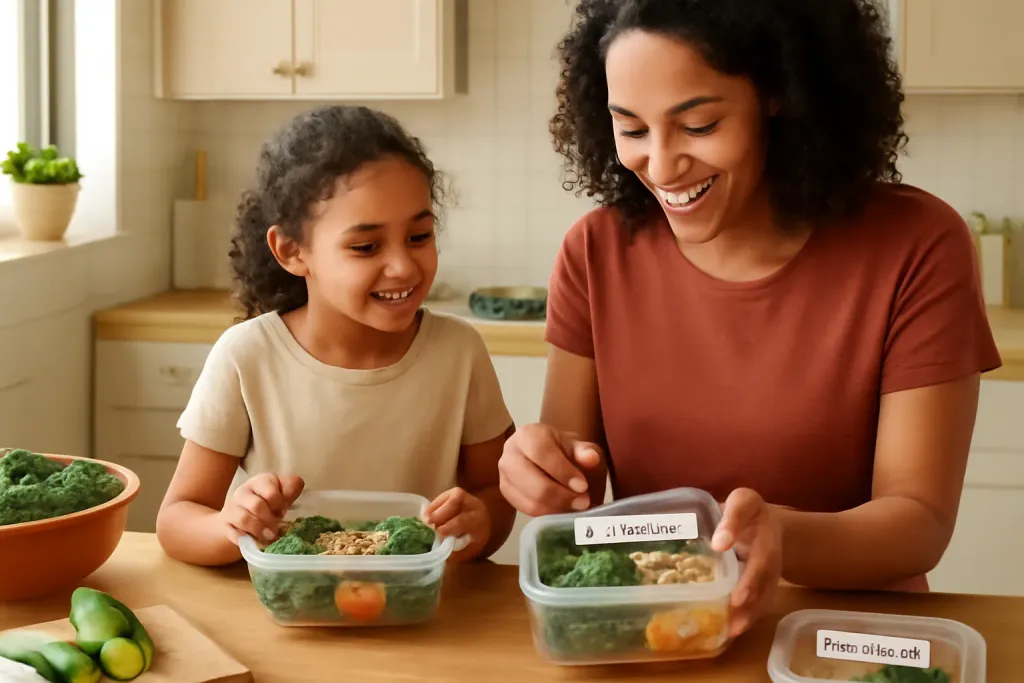 A second photo showing a related step or detail for meal prep labeling system