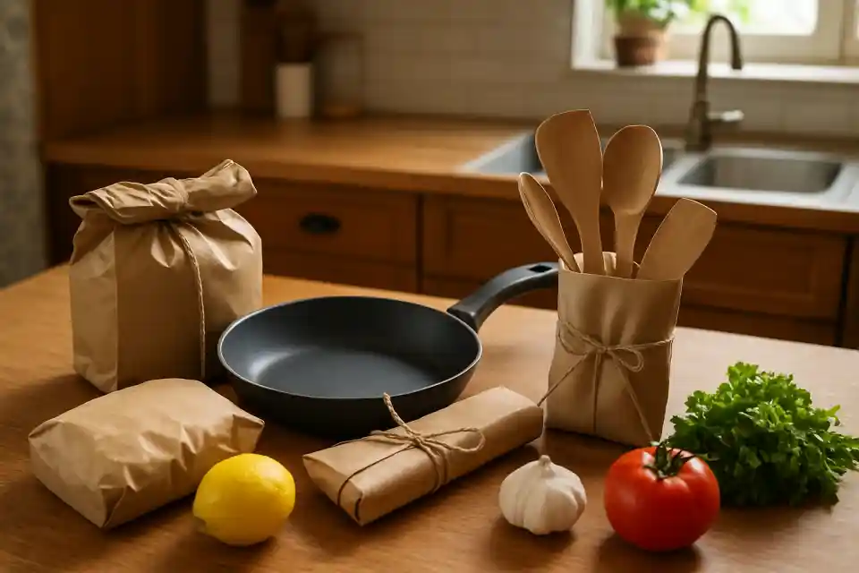 Editorial photograph (generic category image, not the exact linked listing) representing starter cookware gift set