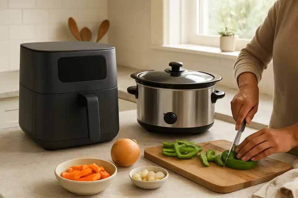 Editorial photograph (generic category image, not the exact linked listing) representing family-size air fryer