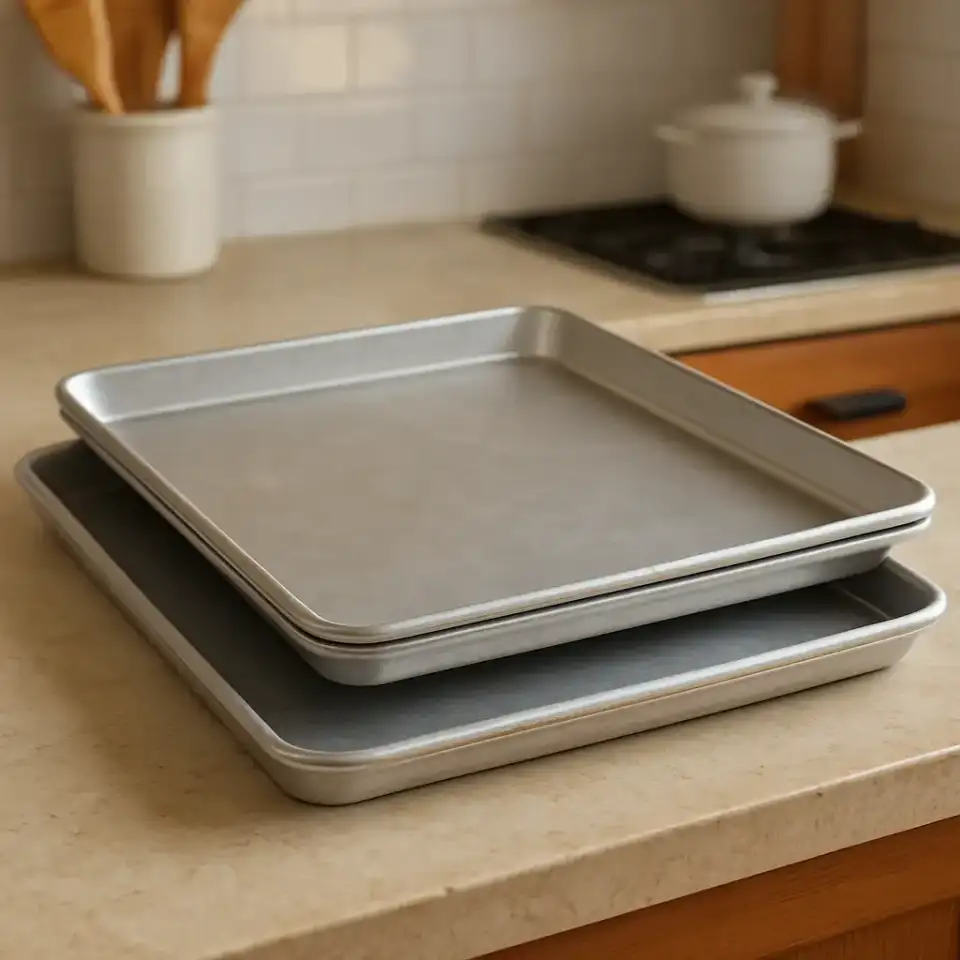 AI-generated editorial product photograph (not the exact linked listing) of batch-cooking sheet pan set